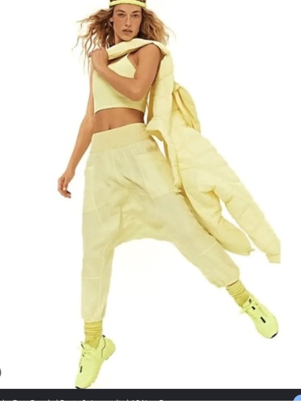 NEW Sz M $98 Free People Movement Neon yellow Harem Pants Give Your All Jogger